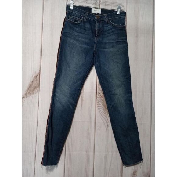 Current/Elliott Jeans Ladies 26 Blue‎ Velvet Trim - Picture 1 of 8
